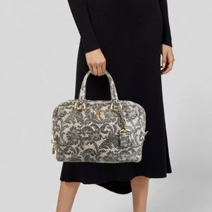 PRADA ❤️🌟 TALCO LACE PRINT LEATHER BAULETTO BAG ⭐️